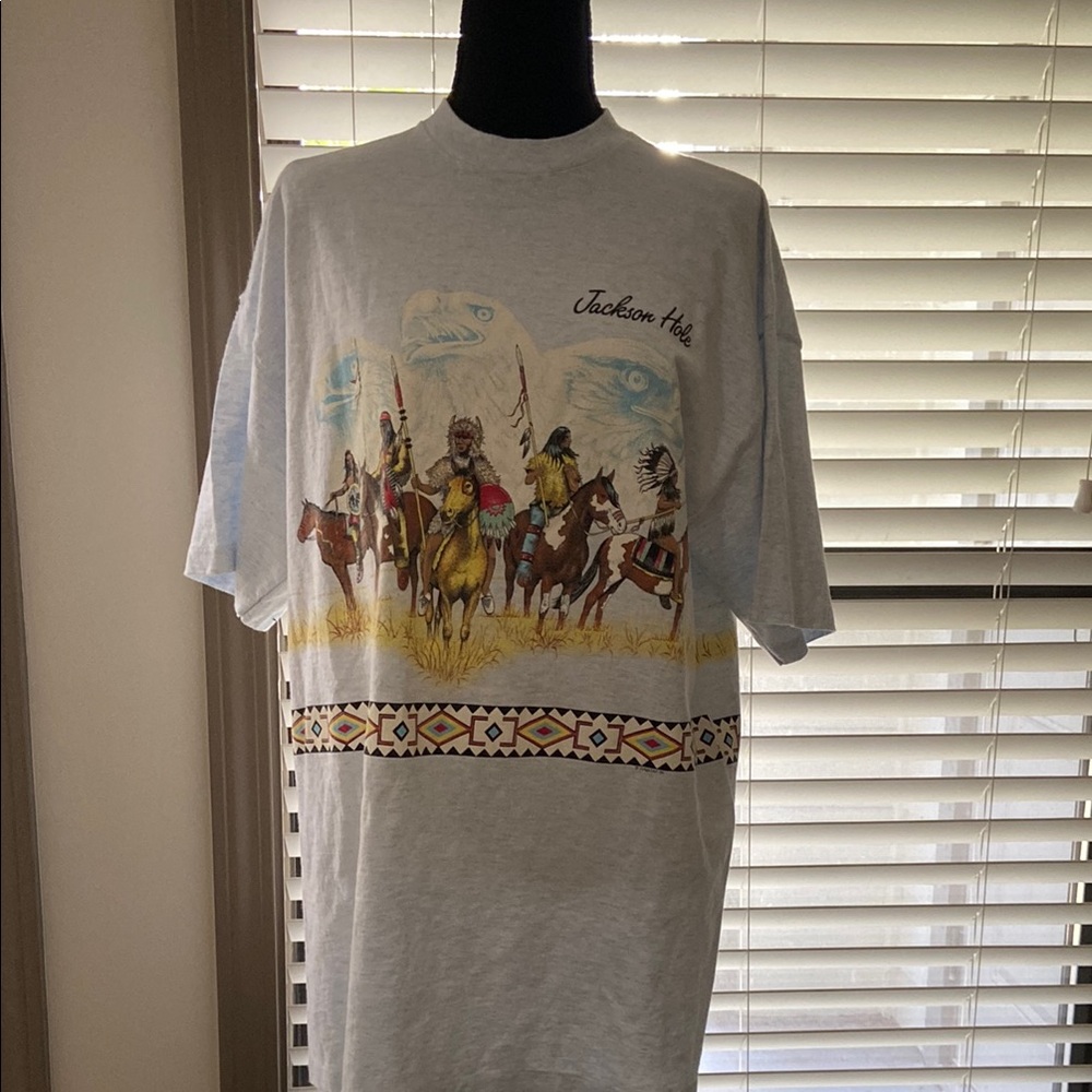 White Short Sleeve Tee with Vintage Graphic